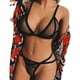 thumbnail image 2 of Ropa interior sexy estilo Europa y Estados Unidos, sujetador de malla transparente con tirantes, ropa interior de tres puntos para mujer, 2 of 6