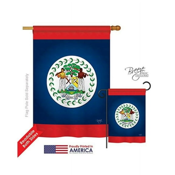 Breeze Decor 08163 Belize 2-Sided Vertical Impression House Flag - 28 x 40 in.