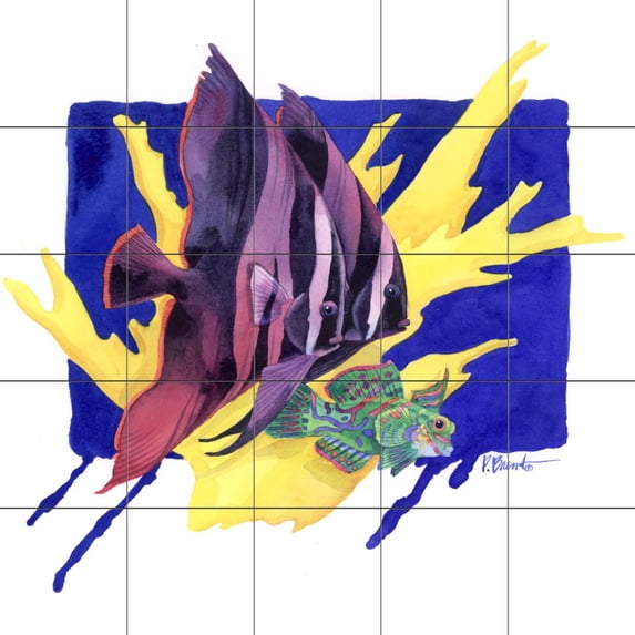 Tile Mural Bathroom Backsplash - PB- Bat Fish - by Paul Brent