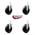 thumbnail image 2 of 5 Inch Soft Rubber Wheel Swivel 3/4 Inch Square Stem Caster Set Service Caster, 2 of 2