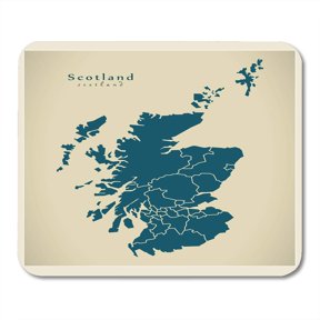 SIDONKU City Modern Map Scotland Regions UK Edinburgh United Abstract Mousepad Mouse Pad Mouse Mat 9x10 inch