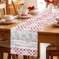 thumbnail image 5 of Red Plaid Farmhouse Table Runner 70 Inches, Watercolor Cute Country Pigs Checkered Bed Runner Dresser Scarves Tabletop for Indoor Outdoor Parties/Ceremony/Banquet, 13" x 70", 5 of 8