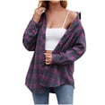 thumbnail image 1 of WEAIXIMIUNG Chemise à Carreaux Patchwork à Manches Amples Mode Décontractée Automne pour Femmes Saint-Valentin, 1 of 9