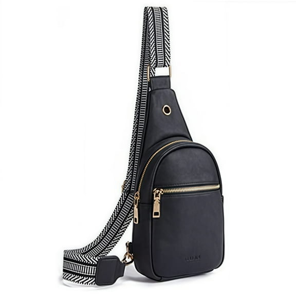 Crossbody Chest Bag, Sling Bag for Men Women, Lightweight PU Leather Pack with Anti-Theft Zipper Pocket for Travel, Hiking, and Everyday Essentials