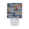 thumbnail image 5 of Yayeee LED Plug in Night Light for The Home with Auto Dusk to Dawn Light Sensors, 2 Pack, Orange Hand Drawn Sailboats, 5 of 6