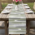 thumbnail image 4 of Sage Green Table Runner - 36 Inch Long Modern Abstract Grey Striped Art Cotton and Linen Blended Dress Scarves Farmhouse Table Runner for Kitchen Dining, Coffee Table, 13" x 36", 4 of 8