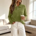 thumbnail image 4 of Staron Women's Sweaters Button Down Collared Long Sleeve Casual Comfy Knitted Ribbed Loose Fall Winter Tops Green M, 4 of 7