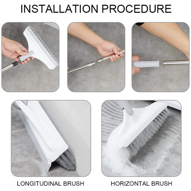 2 In 1 Floor Brush Scrub Brush, Adjustable V-shaped Cleaning With