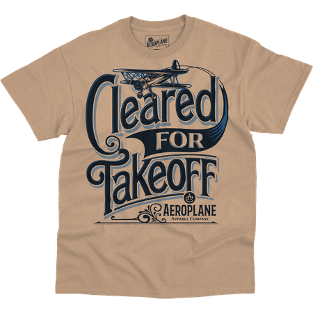 Cleared for Takeoff Aeroplane Apparel T-Shirt Mushroom Large