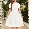 thumbnail image 2 of NAISIBABY Girls Tulle Dresses, Mesh Polka Dot Puff Sleeve Flowy Kids Party Princess Dress White 7T, 2 of 5