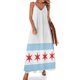 thumbnail image 1 of Vestido sin mangas con bandera de Chicago, tendencia de ropa de mujer 2024, vestidos para mujer 2024, 1 of 7