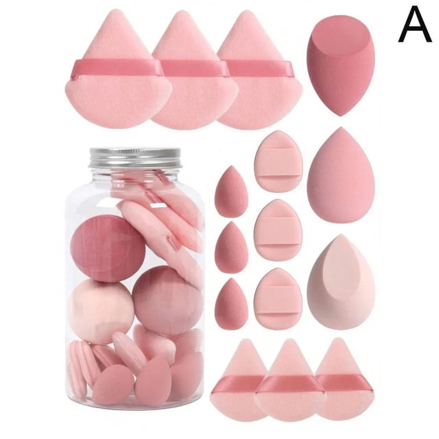 Drift Bottle 15 Pieces Powder Puff Set Beauty Egg Thumb Powder Puff Cotton Powder Puff Mini Powder Puff