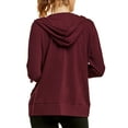 thumbnail image 3 of TheLovely Women's Lightweight Cotton Blend Long Sleeve Zip Up Thin Hoodie Jacket, 3 of 3