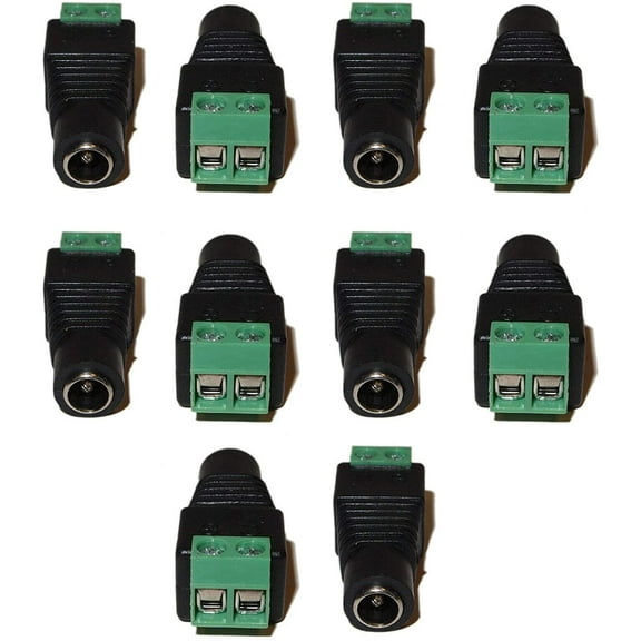 Evertech 50 pcs Cat5/6 Cable Female DC Jack Connector with Screw Terminal 5.5mm x 2.1mm