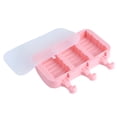 thumbnail image 2 of Home Made Cute Pattern Ice Cream Mould DIY Silicone Mold Ice Maker Molds with Lid Stick(3 Wavy Mold 50 Sticks ), 2 of 5