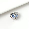 thumbnail image 4 of Baby Footprints Heart Charm for Women European Bead CZ Sterling Silver Ginger Lyne Collection, 4 of 5