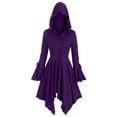 thumbnail image 1 of Hymorin Halloween Irregular Hem Women Corn Lace Buttons Hooded Flare Long Sleeve Cape Coats, 1 of 3