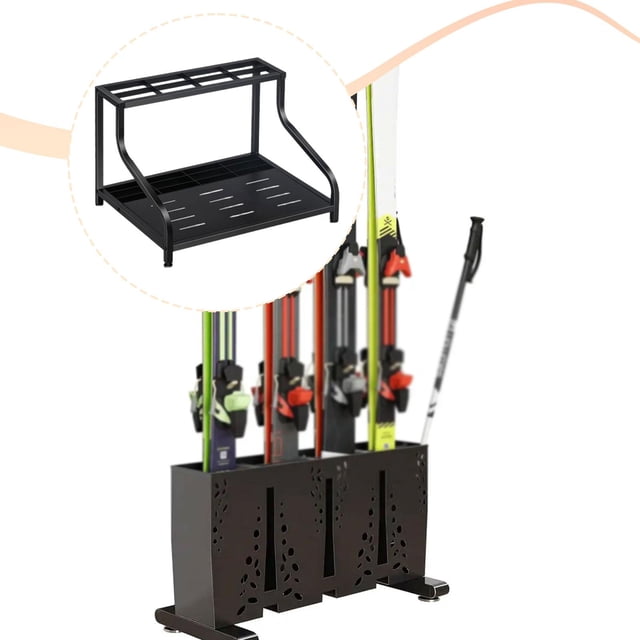 DYNWAVECA Ski Storage Rack Equipment Metal Versatile Gifts Practical Accessories Lightweight Organizer for Garage Basement