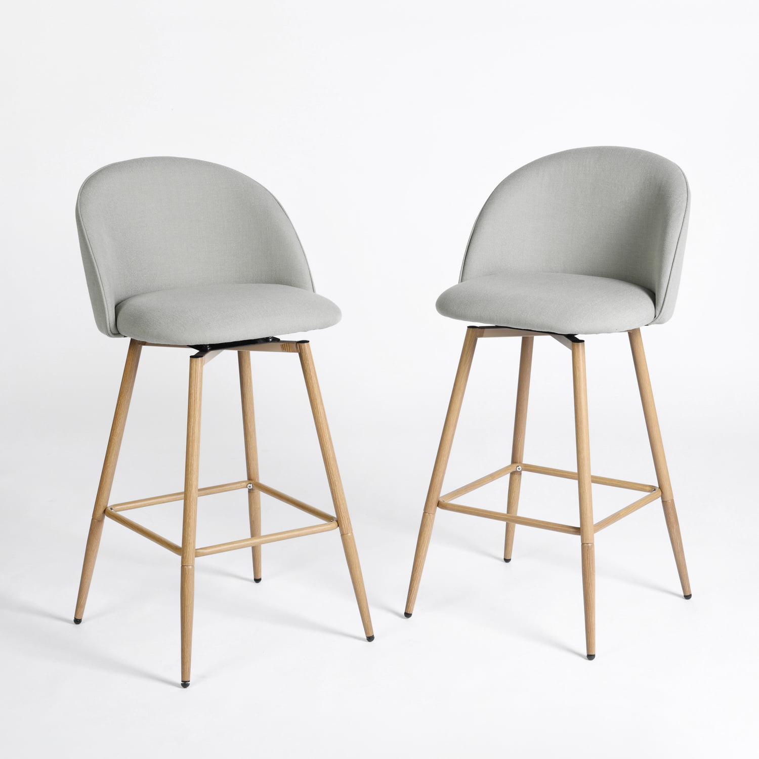 Homy Casa 2-Pack Swivel Patio Bar Stools, 26" Outdoor Bar Chairs for Backyard, Balcony, Bistro