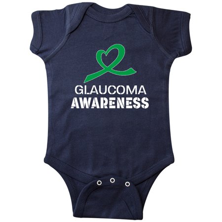 

Inktastic Glaucoma Awareness Green Heart Ribbon Gift Baby Boy or Baby Girl Bodysuit