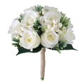 thumbnail image 1 of 1pcs Corsage Buttonholes With Ivory Roses For White Bridesmaid Groomsmen Weddings Prom, 1 of 13