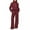 Z01-Red, variant on BYHONG Womens Sets 2 Piece Outfits Fall Matching Half Zip Sweatshirt Wide Leg Sweatpants Casual Suit GY2 S