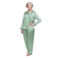 thumbnail image 1 of Women's 100% Silk Pajama Set - Luxury Sleepwear Pjs by TexereSilk (Morning Dew), 1 of 4