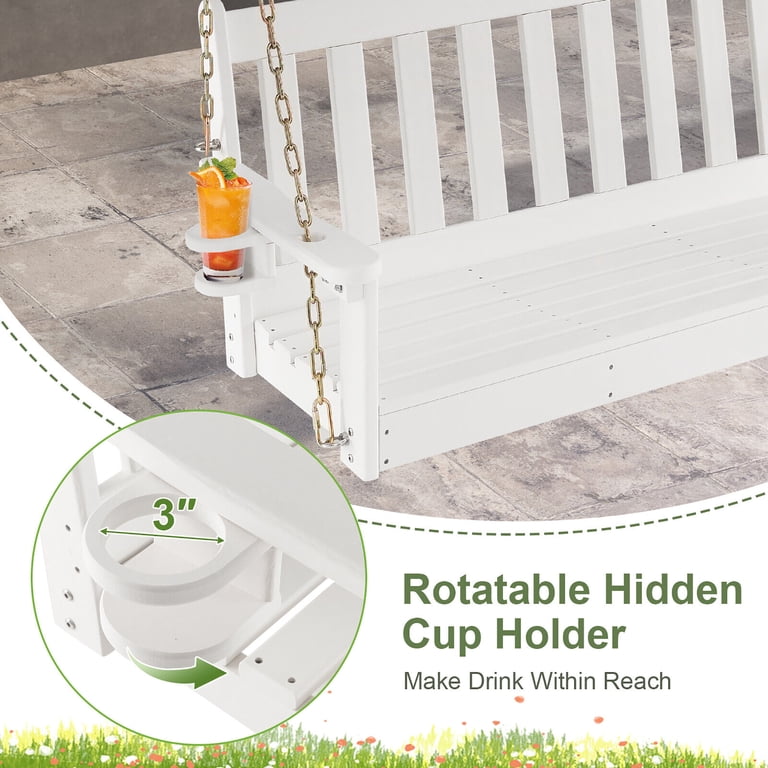 Gymax 54'' HDPE Outdoor Patio Porch Swing Chair for Adults