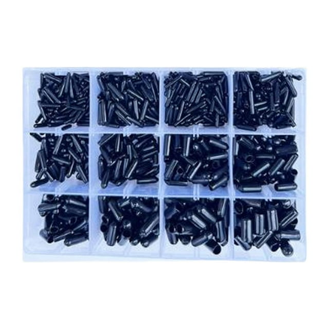 720pcs mangas de polvo de goma para electricistas conectores de alambre enchufes de aislamiento Negro