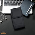 thumbnail image 7 of For Samsung Galaxy S23 Ultra Pouch Case Universal Vertical Canvas with Belt Clip Loop Holster Military Grade Cell Phone Holder Cover - Black, 7 of 7
