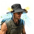 thumbnail image 5 of Rodiuiu Solar Fan Hat, UPF 50+ Wide Brim Sun Hat with 2 Fans, Solar & USB Rechargeable, 3 Speeds for Fishing/Camping/Hiking/Gardening, 5 of 8