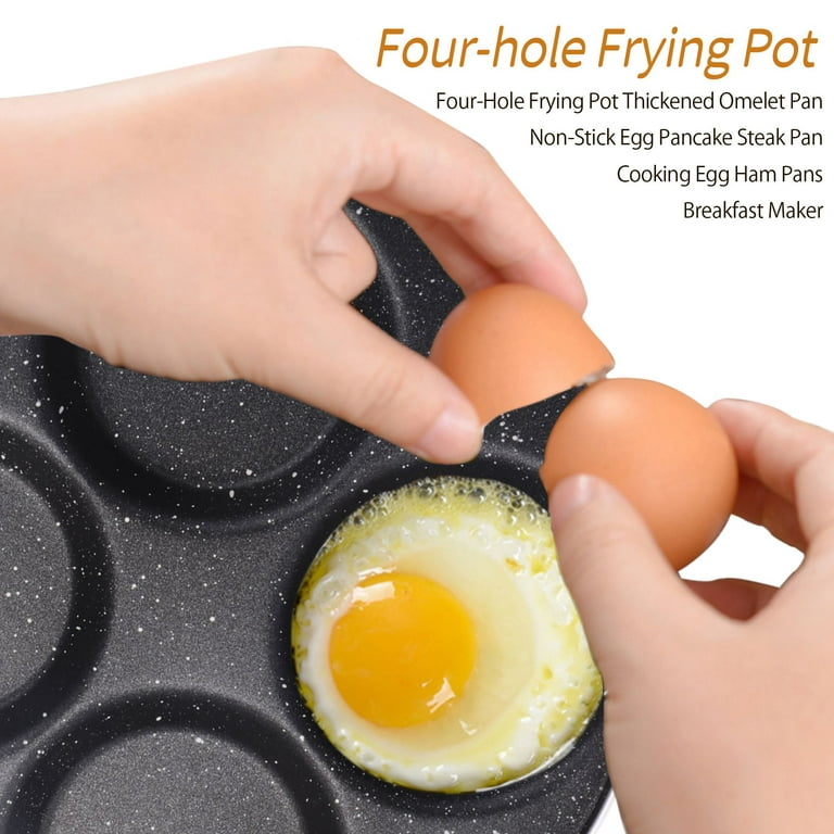 Four Hole Frying Pan Thickened Omelet Pan Non-Stick Egg Pancake Steak Pan Cooking Egg Ham Pans Breakfast Maker