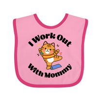 Inktastic Work out with Mommy Exercise Boys or Girls Baby Bib