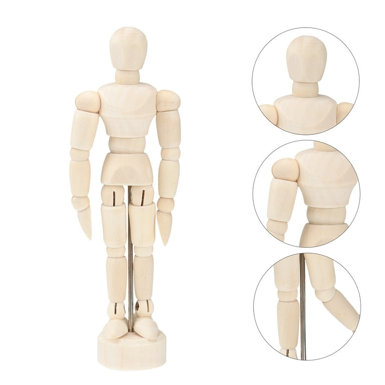 US Art Supply 13.5 “ Male Manikin Wooden Art Mannequin Figure