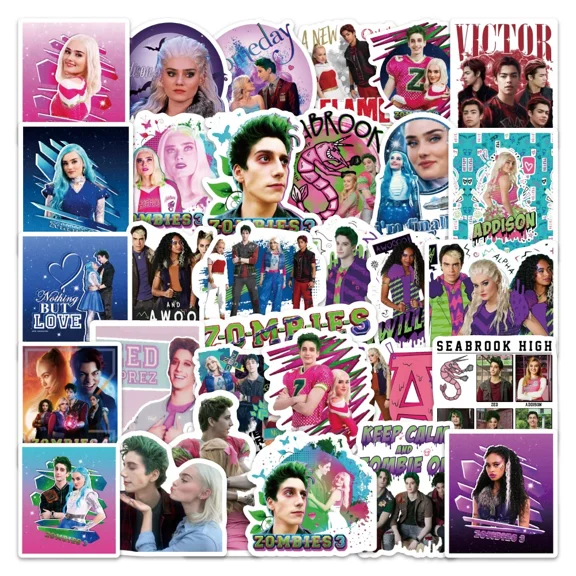 100Pcs Zombies 3 Stickers for Kids Gifts Water Bottle Cup Laptop Guitar Car Bike Skateboard Luggage Box Waterproof
