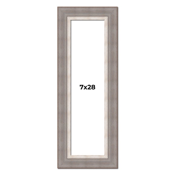 7x28 Frame Grey Real Wood Picture Frame Width 2.75 Inches | Interior Frame Depth 0.5 Inches | Linus