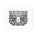 thumbnail image 1 of Strong Lion Animal Portrait Sketch Photo Mount Frame Picture Art Painting Desktop 5x7 inch, 1 of 3