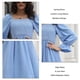 thumbnail image 5 of Vestido plisado de manga acampanada, cuello ancho, cintura alta, línea A, vestido largo de primavera para uso diario y en el trabajo, 5 of 6