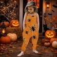 thumbnail image 2 of Gunia Halloween Toddler Girl Outfit Flannel Kids Suspender Romper Loose Harem Style Jumpsuit Festive Party Outfits Orange 2-3 Years, 2 of 5