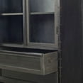 thumbnail image 3 of Gehry 72.3" H Dark Brown Metal Brown Wood and Glass Door Display Cabinet, 3 of 3