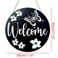 thumbnail image 3 of Metal Wall Art Decor 30 cm Round Hanging Wreath for Indoor Outdoor Home Garden Patio Welcome Decoration, 3 of 7