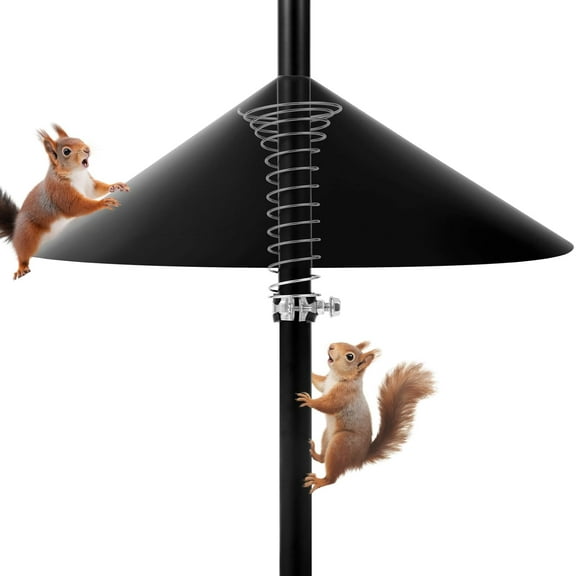 UU&T Squirrel Shield 20 Inch Plastic Wrap Around Baffle for Outdoor Wild Bird Seed Feeder, Squirrel Proof, Black