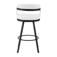 thumbnail image 4 of Lexicon Oxton Metal & Faux leather set of 2 Swivel Pub Height Chair in White, 4 of 5