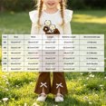 thumbnail image 3 of xaweyi Toddler Girls 2 Piece Outfit Ruffle Long Sleeve Top Flare Pants Set Kids Fall Clothes with 3D Floral Bow Decoration Size 3-6 Months, 3 of 9