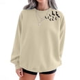 thumbnail image 3 of Elvqul Sweatshirt for Women Spooky Ghost Sweatshirt Halloween Oversized Long Sleeve Fashion Graphic Juniors Pullover Tops Beige, 3 of 3