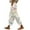 Orange, variant on Women's Paper Bag Waist Straight Leg Pants, Floral Printed Palazzo Trousers with Side Buttons and Pockets, Elastic Belt Casual Cropped Pants for Vacation, Beach and Daily Wear