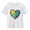 White, variant on Girls Valentine's Day T-Shirt | Kids Rainbow Heart Print Short Sleeve Cotton Tee | Casual Graphic Top for Kids Little Kid Gray,Size 7 T