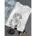thumbnail image 3 of Cute Girl And Dog Cartoon Sketch T-Shirt Women -Image by Shutterstock, Female x-Large, 3 of 4