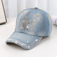 thumbnail image 3 of Custom Rhinestone Denim Baseball Cap For Men And Women Fashionable Sun Hat For Parties And Casual Wear, 3 of 3