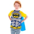 thumbnail image 2 of DC Comics Justice League Batman Little Boys Cosplay T-Shirt and Cape Toddler to Little Kid, 2 of 4